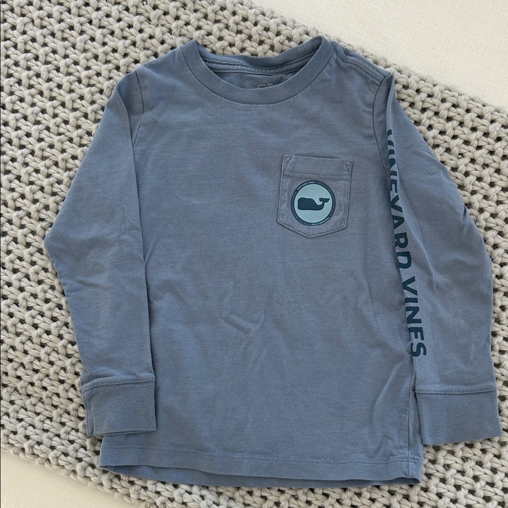 Vineyard Vines Kids Slate Blue Long Sleeve Tee